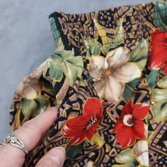 Capacity Shorts Womens M Multicolor Floral Elastic Waist High Rise Culotte - Picture 8 of 14